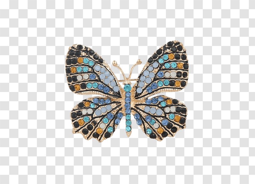 Brooch Bijou Monarch Butterfly Online Shopping Metal - Gold - Jewelry Rhinestone Transparent PNG