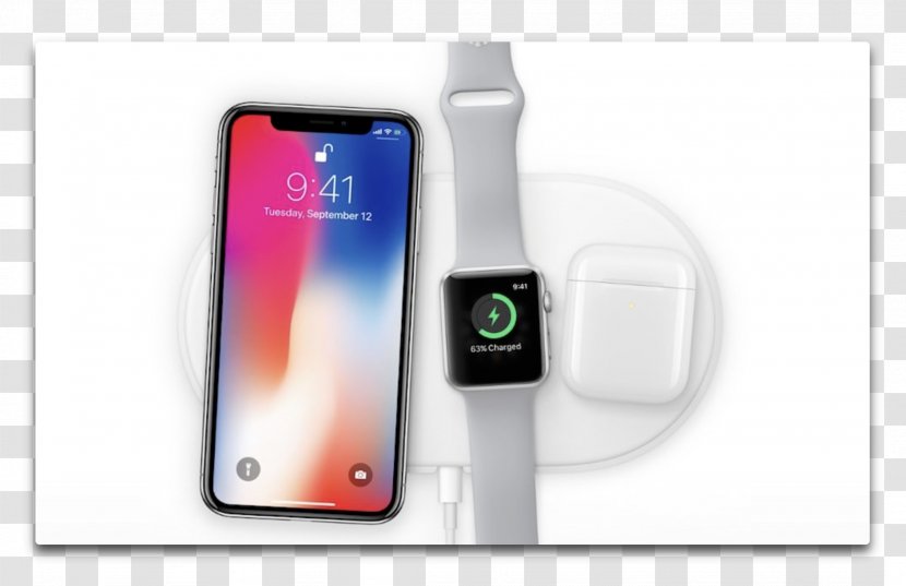 IPhone X Battery Charger Apple 8 Plus AirPods AirPower - Smartphone Transparent PNG