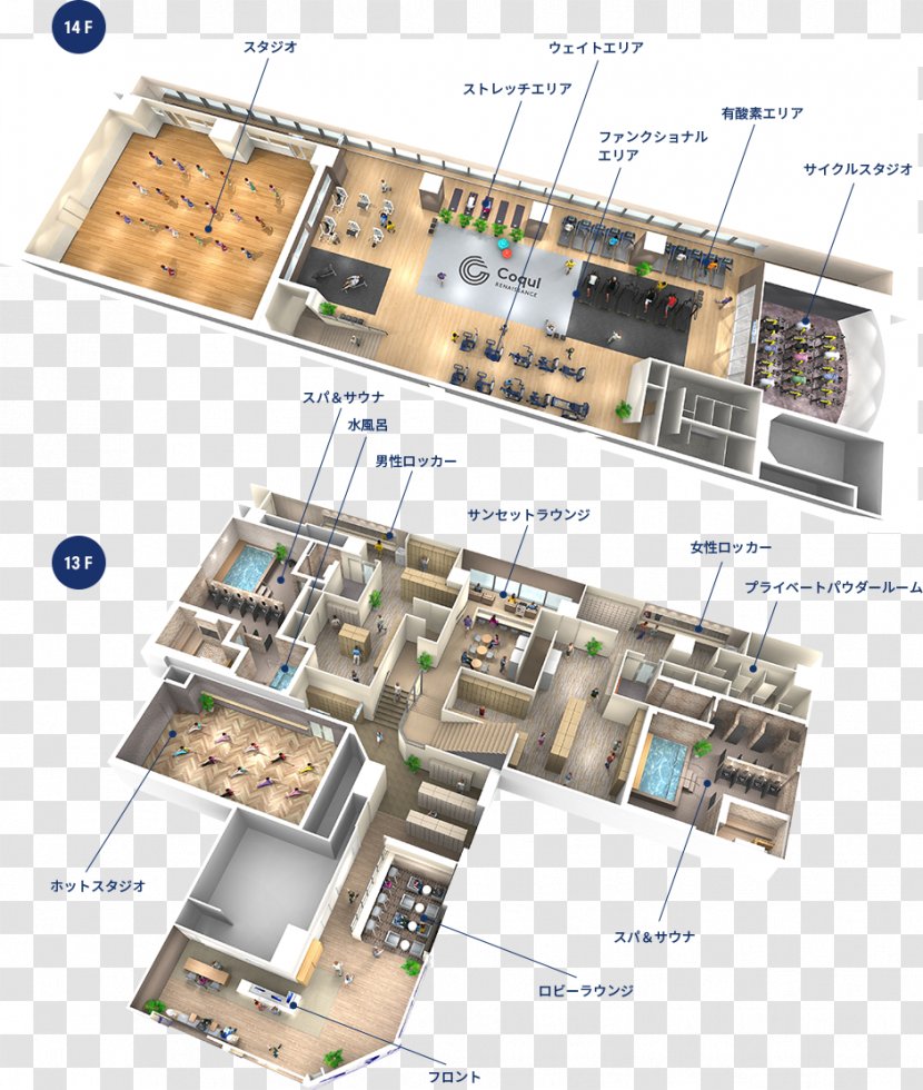 コクール ルネサンス 名古屋JRゲートタワー Floor Plan スポーツクラブ Map Fitness Centre - Schematic - Re,jr Transparent PNG