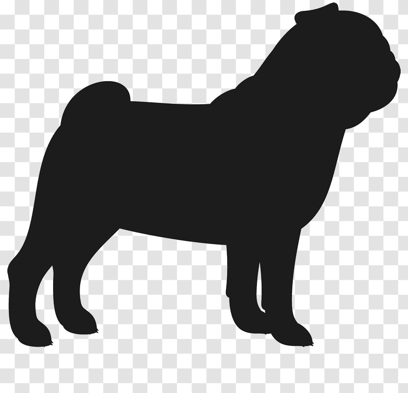 French Bulldog Pug Silhouette Dog Breed - Mammal Transparent PNG