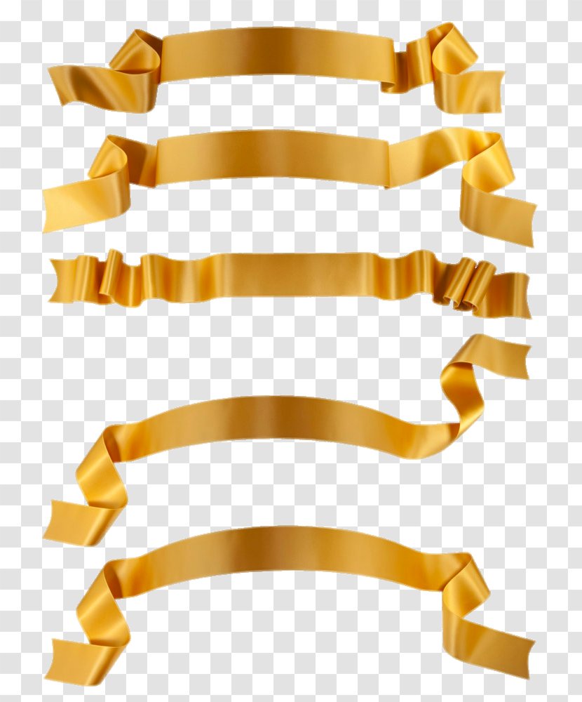 Ribbon Stock Photography Banner Gold Clip Art - Drawing - HD Golden Transparent PNG