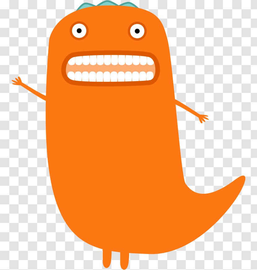 Download Clip Art - Orange - Funny Monster Transparent PNG