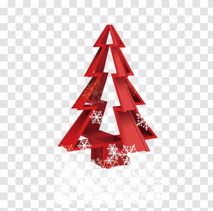 Christmas Tree Snowflake Ornament - Three-dimensional Transparent PNG
