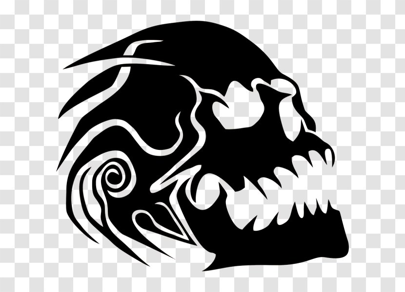 Skull Stencil - Jaw - Bone Logo Transparent PNG