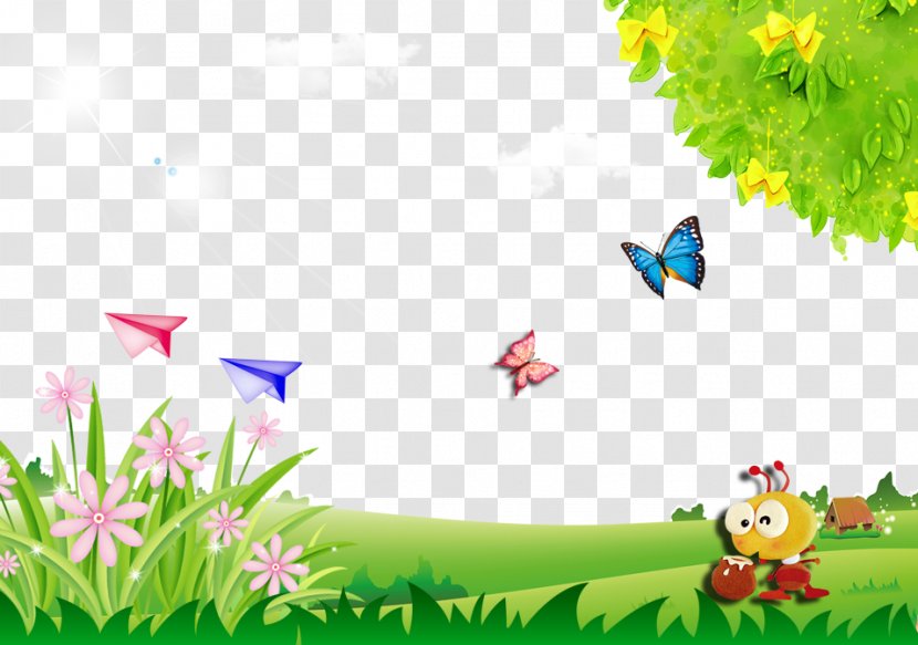 Download Cartoon Template - Flower - Butterfly Fantasy Transparent PNG