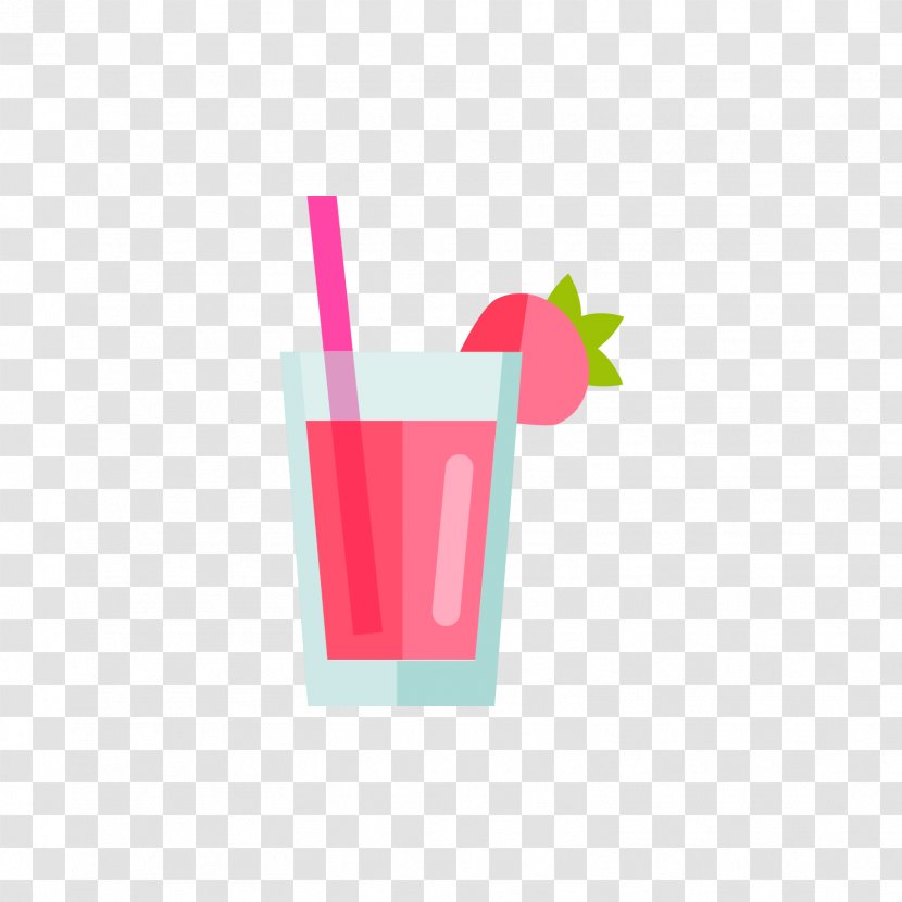 Strawberry Juice Milkshake Non-alcoholic Drink Drinking Straw - Nonalcoholic - Red Transparent PNG