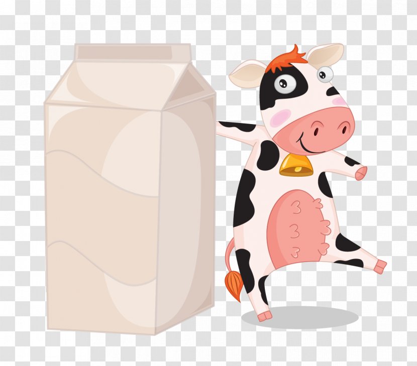Milk Dairy Cattle Carton - Drinkware - Cute Cow Transparent PNG