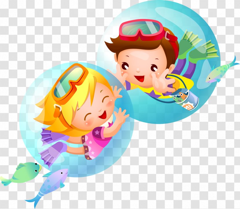Desktop Wallpaper Child Image Clip Art Download - Cartoon - Swimming Lessons Parent Transparent PNG