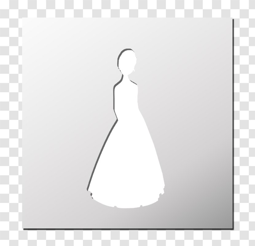 White Gown Silhouette Black - Dress Transparent PNG