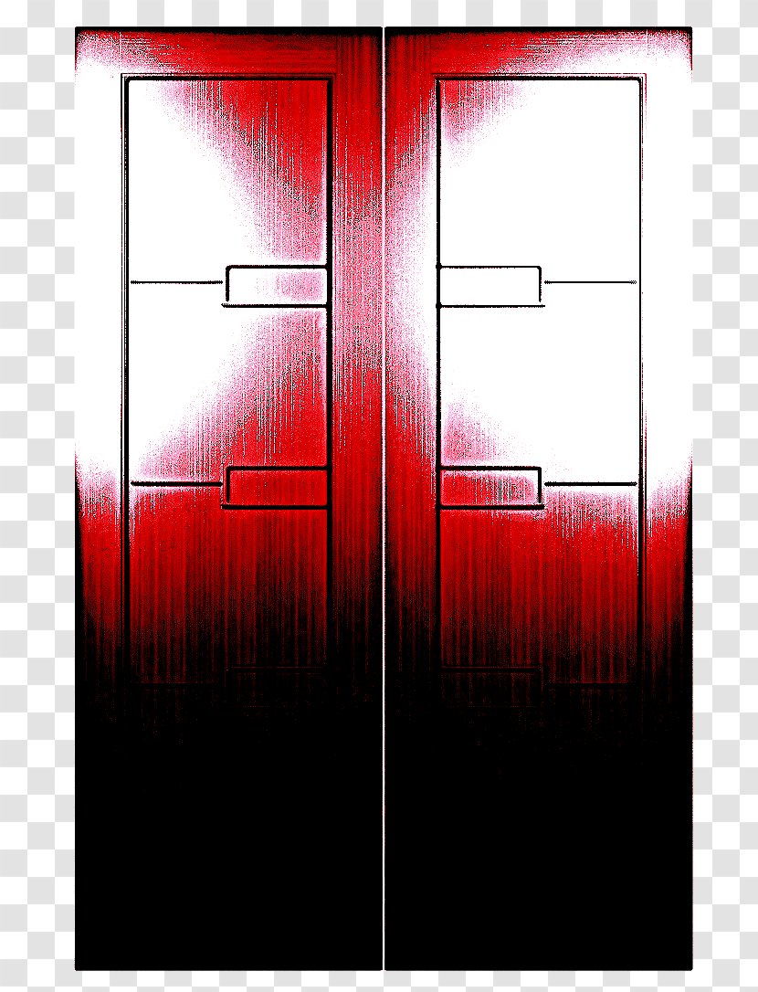 Red Line Rectangle Door Transparent PNG