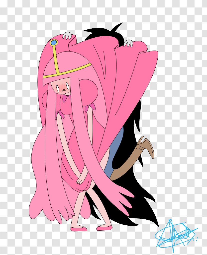 Marceline The Vampire Queen Princess Bubblegum Finn Human Fan Art - Silhouette Transparent PNG