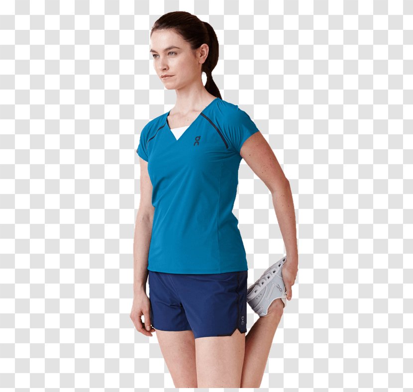 Sleeve T-shirt Shoulder Sportswear Turquoise - Cobalt Blue Transparent PNG