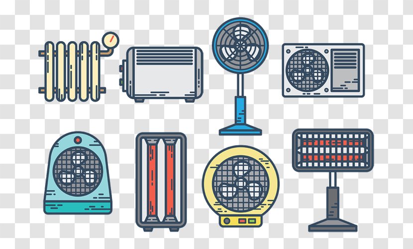 Heater Electricity Icon - Home Appliance - Heating Electric Fan Radio Transparent PNG