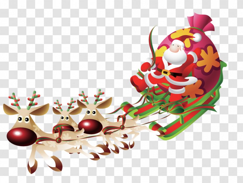 Pxe8re Noxebl Ded Moroz Santa Claus Reindeer - Giving Gifts Transparent PNG