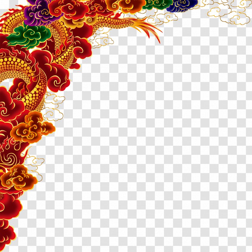 CorelDRAW Template Chinese Dragon Graphic Design - Midautumn Festival - Colorful Lace Transparent PNG