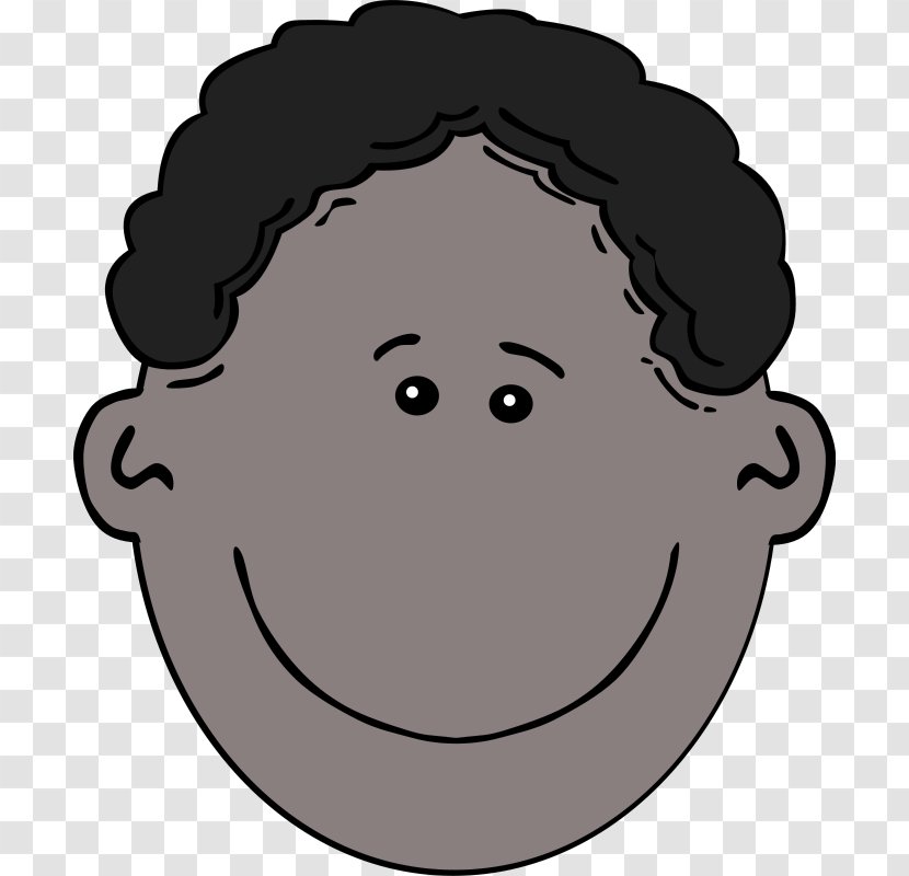Smiley Face Boy Clip Art - Website - Cartoon Black Transparent PNG