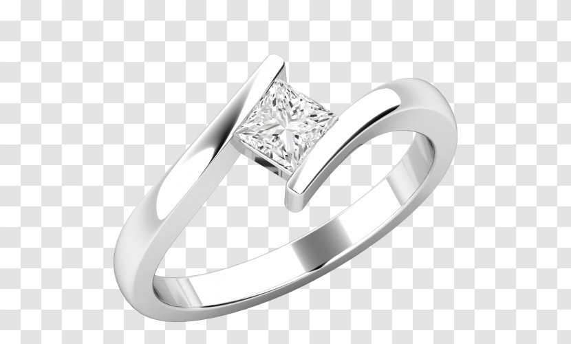 Diamond Engagement Ring Wedding Princess Cut - Body Jewellery Transparent PNG