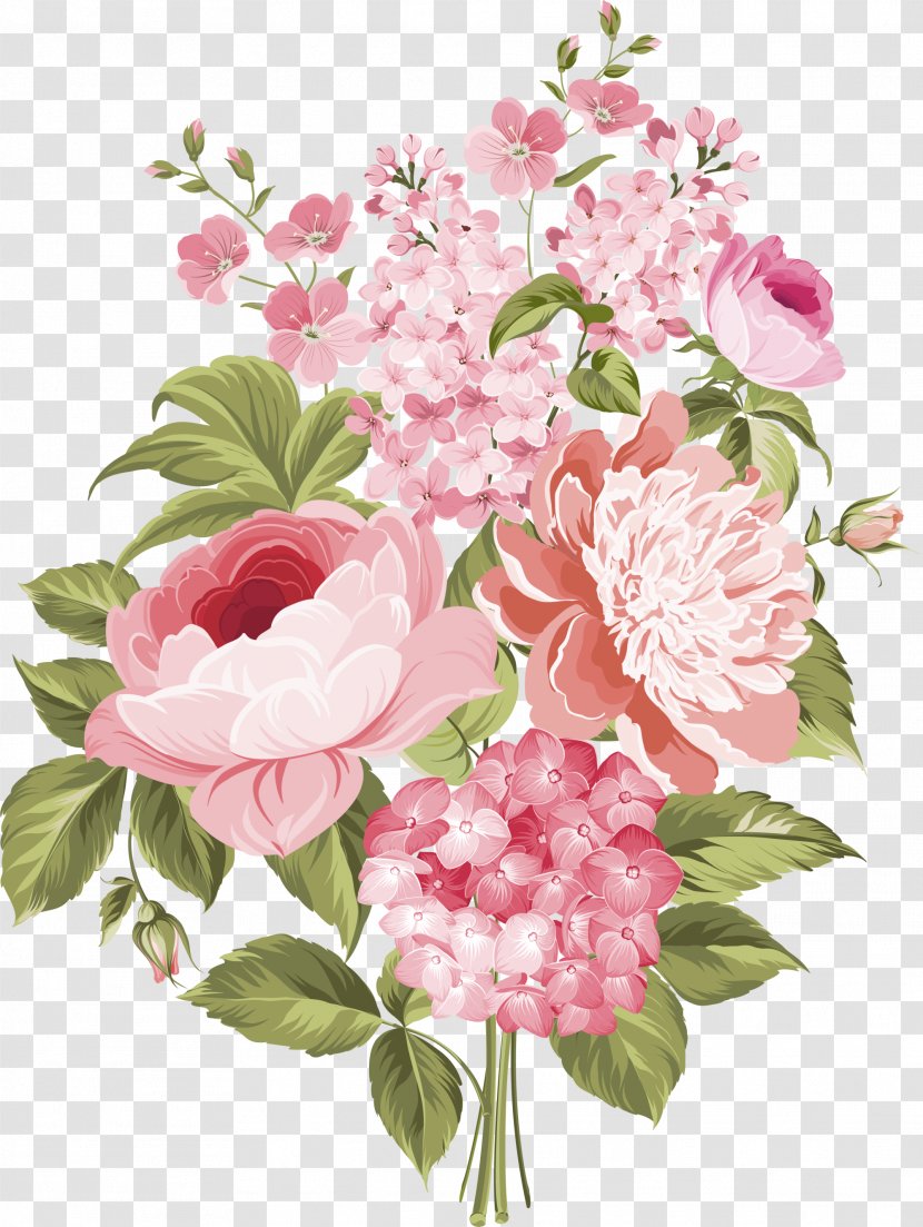 Wedding Invitation Flower Drawing Illustration - Pink Fresh Flowers Transparent PNG