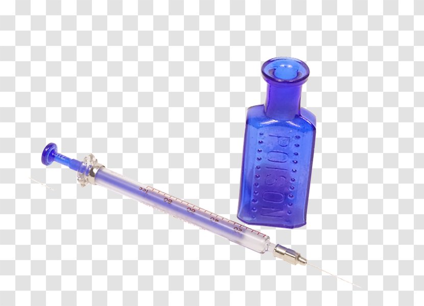 Glass Bottle Cobalt Blue Injection Cylinder - Mf Transparent PNG