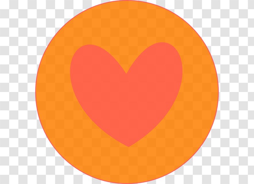 Heart Font Orange S.A. M-095 - Yellow - In Circle Transparent PNG