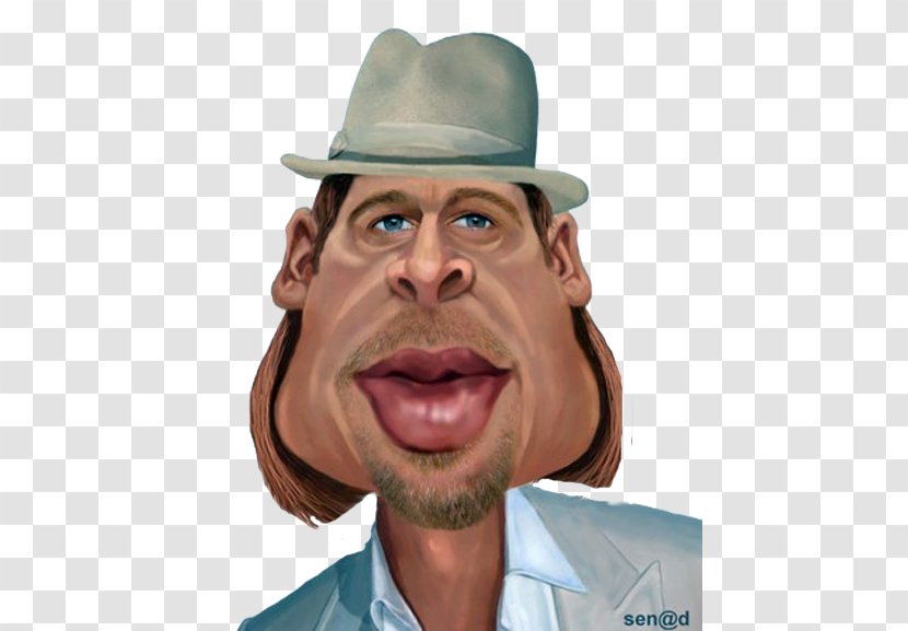 Fedora Moustache Cowboy Hat Chin - Brad Pitt Transparent PNG