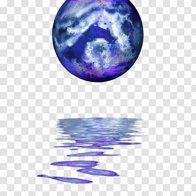 Drawing Illustration - Blue Planet Water Reflection Transparent PNG