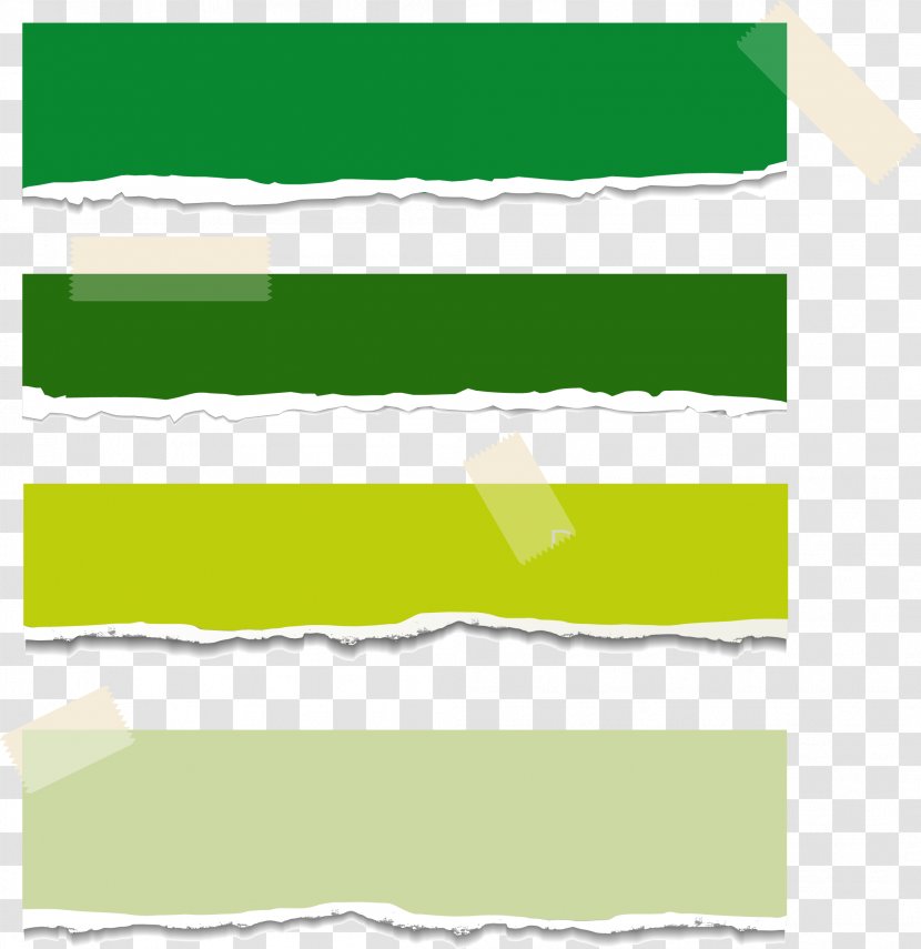 Paper Adhesive Tape Sticker Web Banner - Ribbon - Creative Tear Green Vector Transparent PNG