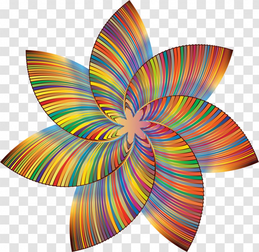 Color Line Art Flower Clip - Pinwheel - Colorful Cliparts Transparent PNG
