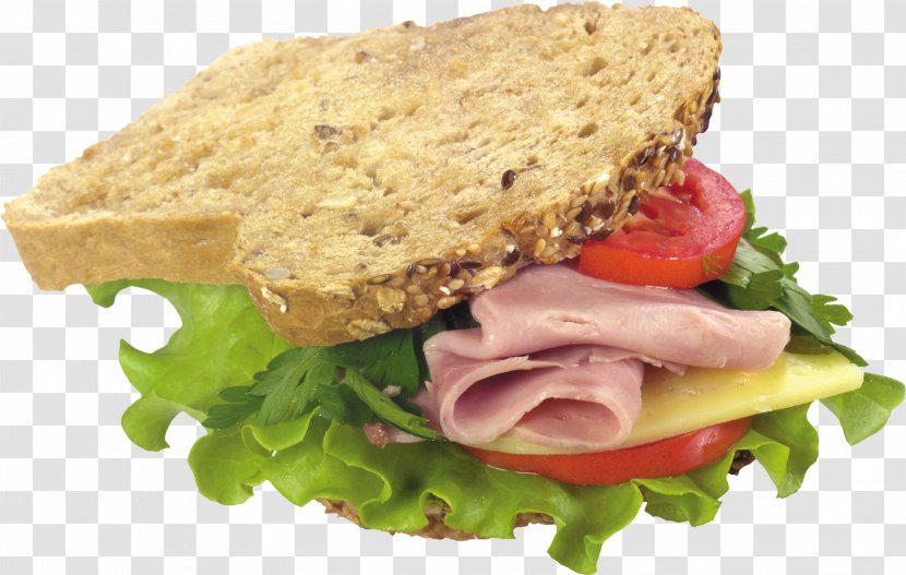 Hamburger Club Sandwich Vegetarian Cuisine Breakfast - Food - Image Transparent PNG