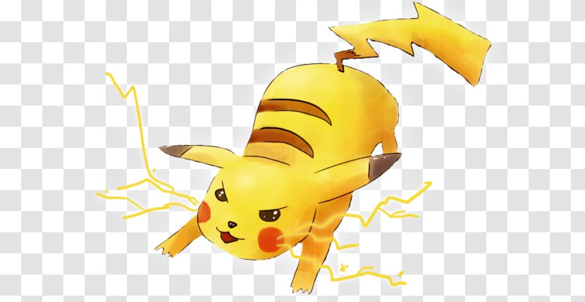 Pikachu Pokémon Yellow Thunderbolt Ash Ketchum Thunder Shock - Houndour Transparent PNG