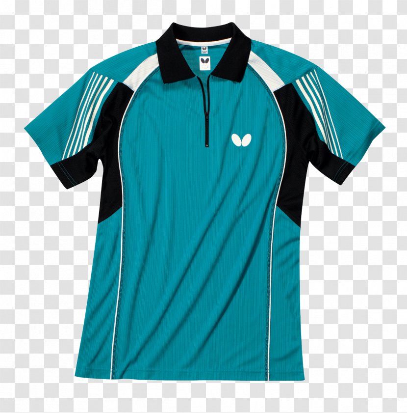 T-shirt Polo Shirt Ping Pong Clothing - Sports Fan Jersey - Butterfly Blue Transparent PNG