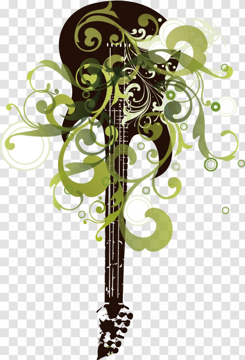 Visual Arts Graphic Design Musical Instrument Guitar - Heart - Trend Pattern Vector Material Transparent PNG