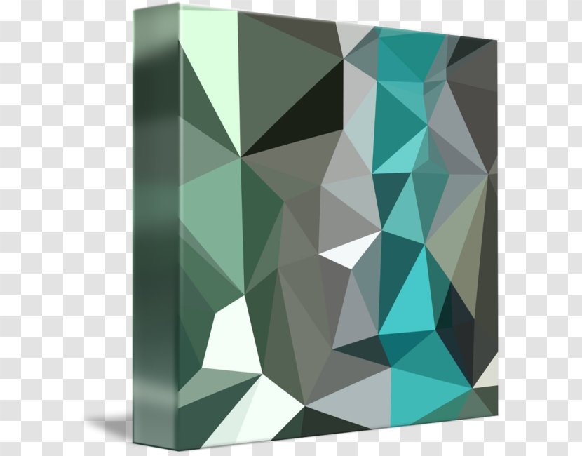 Low Poly Geometric Abstraction - Abstract Art - Green Transparent PNG