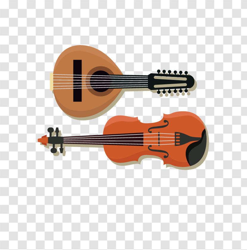 Musical Instrument Handbell Violin Bass Guitar - Silhouette - Vector Transparent PNG