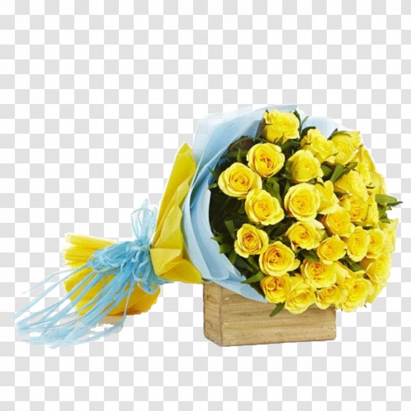 Flower Bouquet Rose Cut Flowers Yellow - Floral Design Transparent PNG