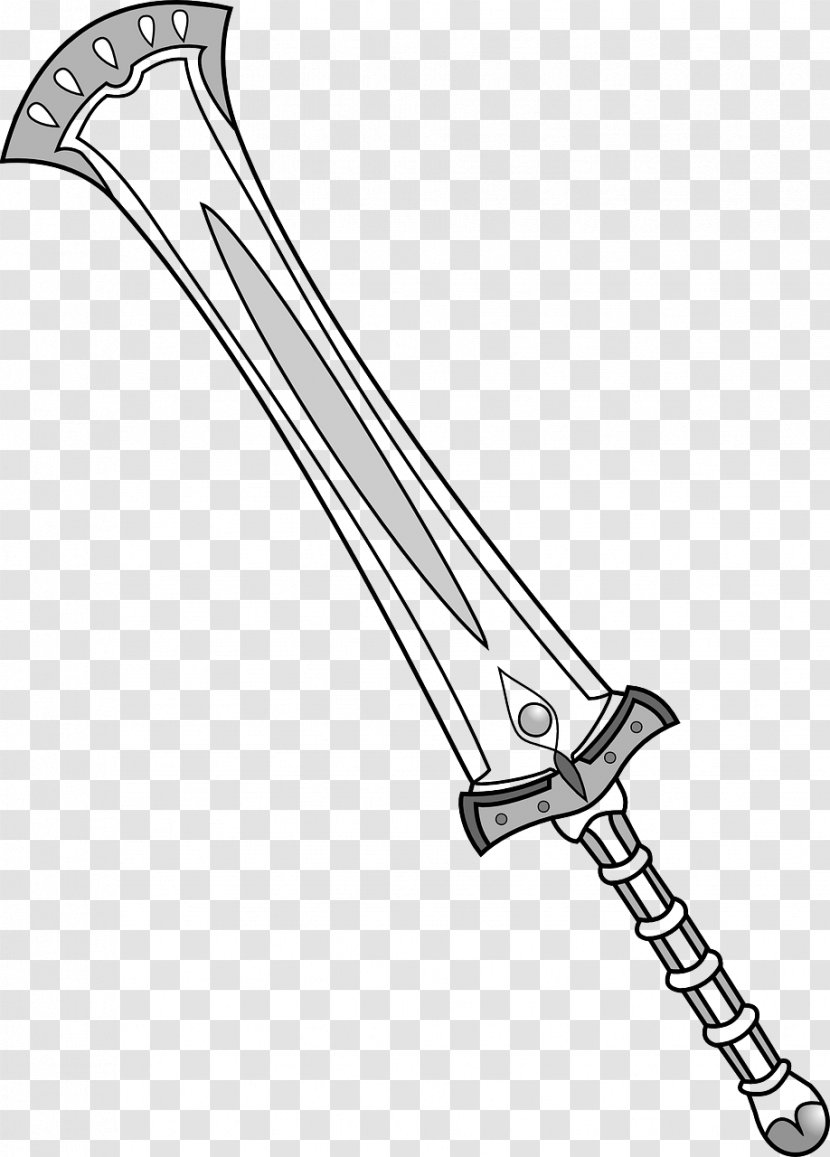 Classification Of Swords Weapon バスタードソード - Line Art - Sword Transparent PNG