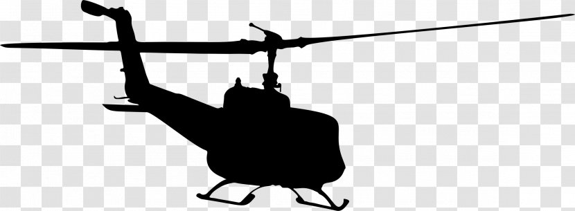 Military Helicopter Aircraft Airplane Clip Art - Black And White Transparent PNG
