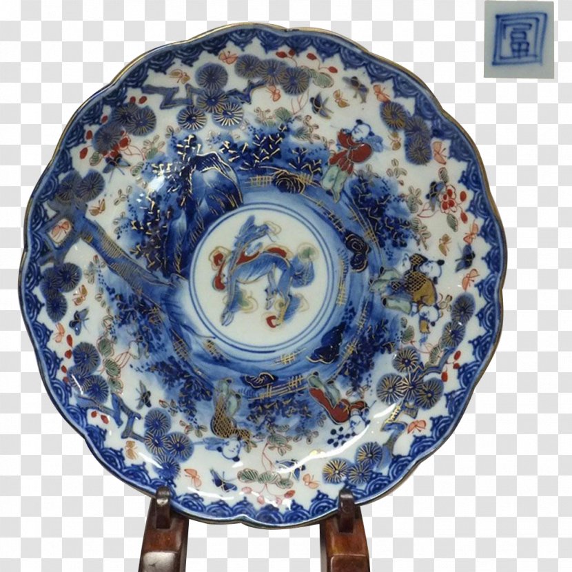 Plate Blue And White Pottery Imari Ware Ceramic Porcelain - Platter Transparent PNG
