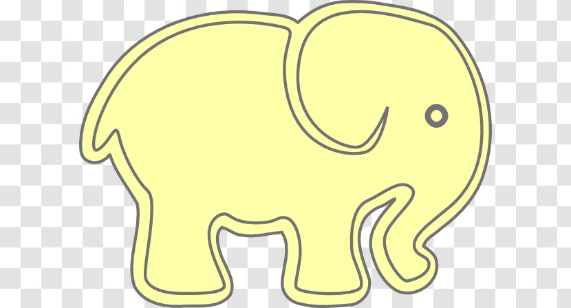 Indian Elephant Snout Line Clip Art - Elephants And Mammoths - Yellow Transparent PNG