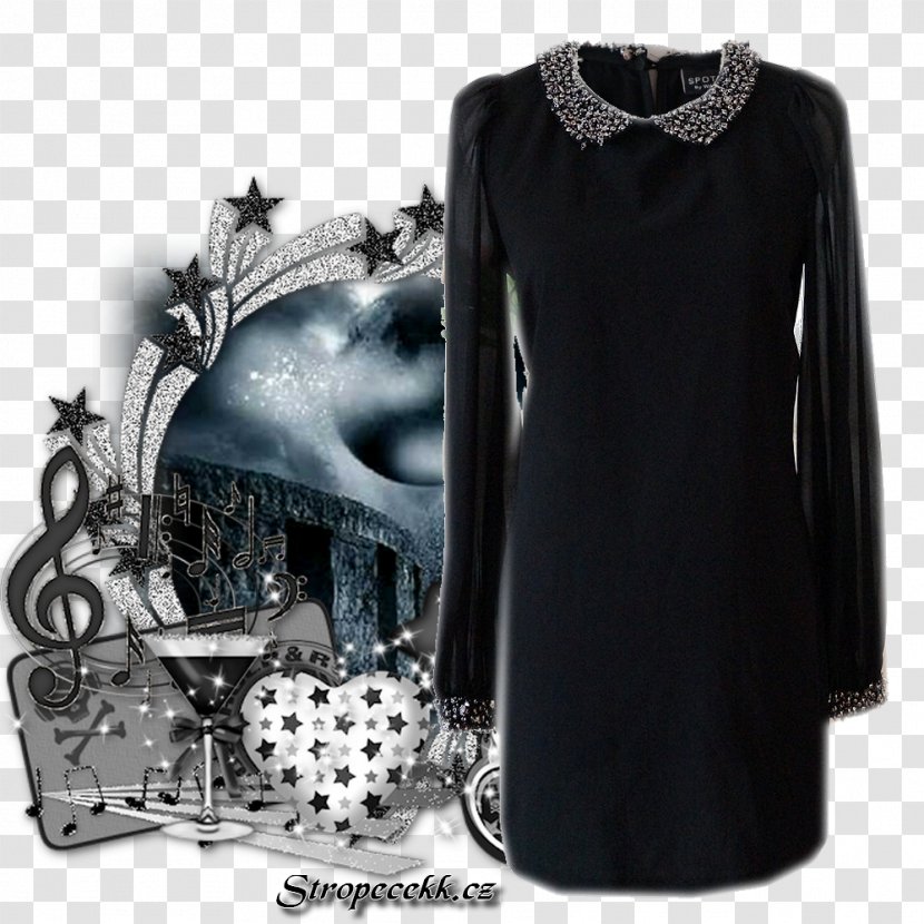 Sleeve Shoulder Fashion Dress Blouse - Black M Transparent PNG