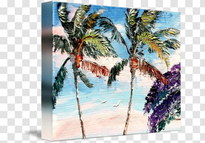 Painting Gallery Wrap Art Canvas Acrylic Paint - Arecaceae - Tree Top Transparent PNG