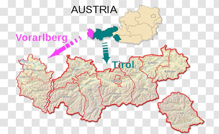 Innsbruck Vorarlberg South Tyrol Regions Of Italy Map Transparent PNG