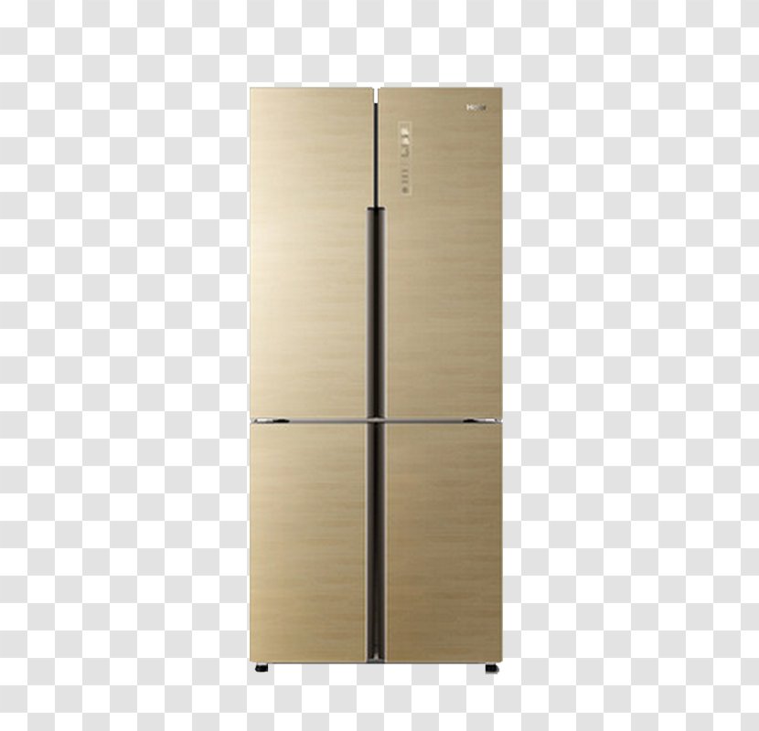 Refrigerator Haier - Home Appliance - Golden Old Open Door Transparent PNG