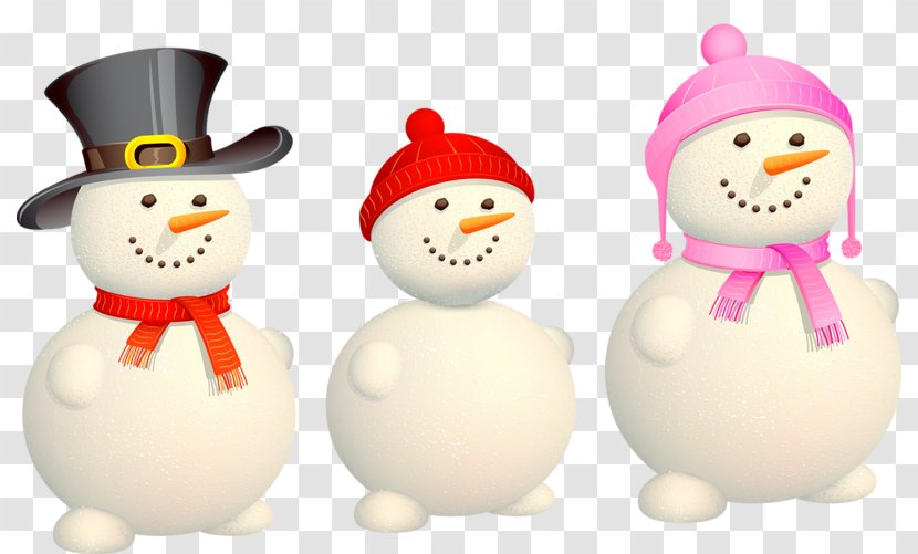 Christmas Eve Snowman Family Illustration - Creative Cute Transparent PNG