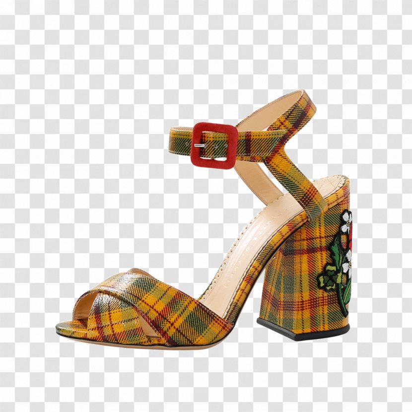 Tartan Charlotte Olympia Sandal Shoe - Outdoor Transparent PNG