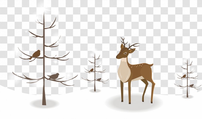 Reindeer Christmas Snow Illustration - On The Transparent PNG