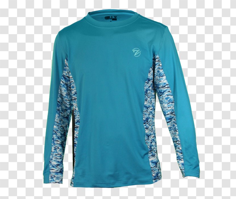 Sleeve T-shirt Blue Turquoise - Sun Protective Clothing Transparent PNG