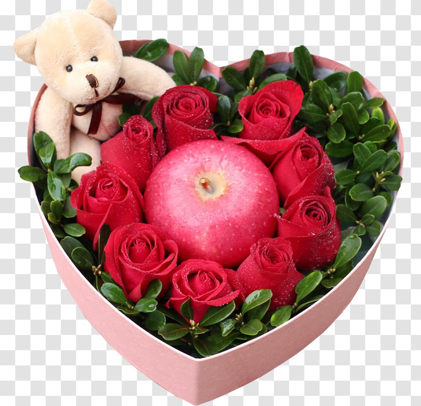 Jiaozuo Jiamusi Lanzhou Zhuji Benxi - Artificial Flower - Gift Roses And Apples Transparent PNG