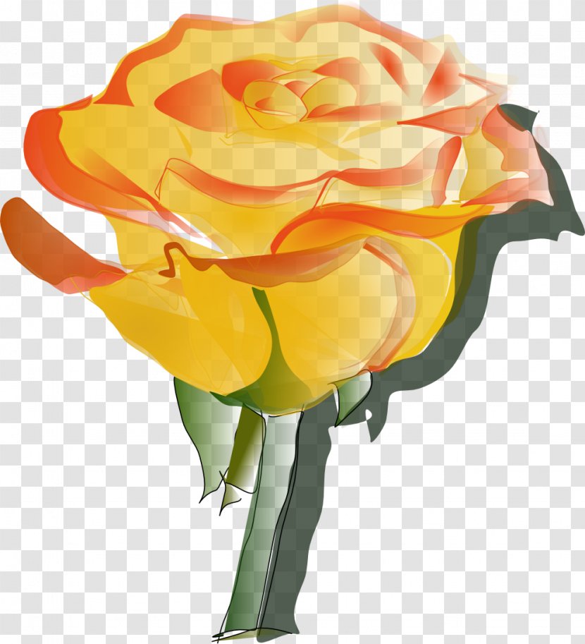 Rose Yellow Flower Clip Art - Petal - Fall Flowers Clipart Transparent PNG