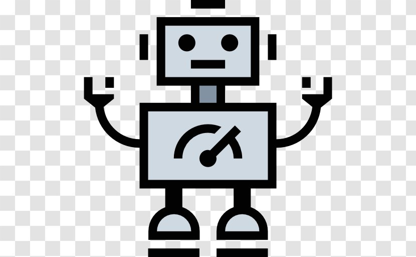 Robot - Text - Black And White Transparent PNG